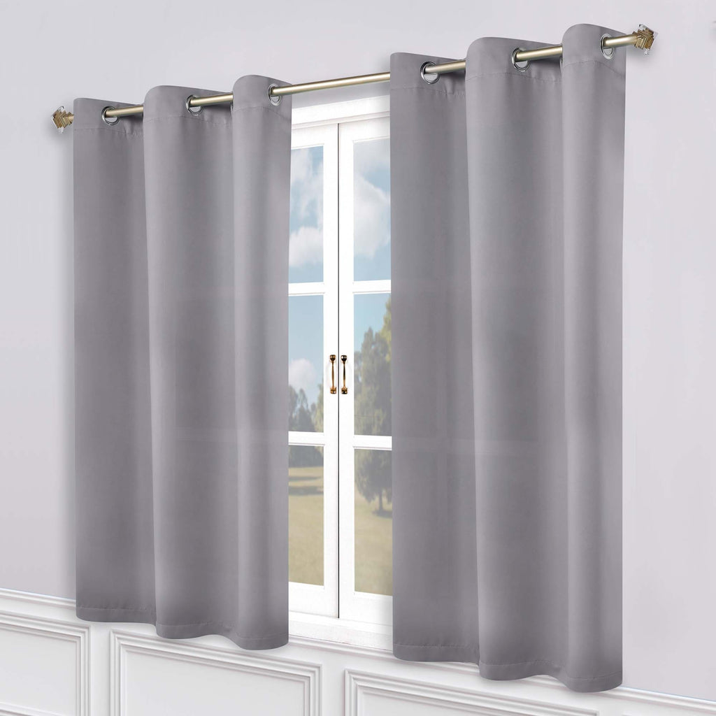 Superior Modern Solid Washable Room Darkening Blackout Curtains, Set of 2 Panels