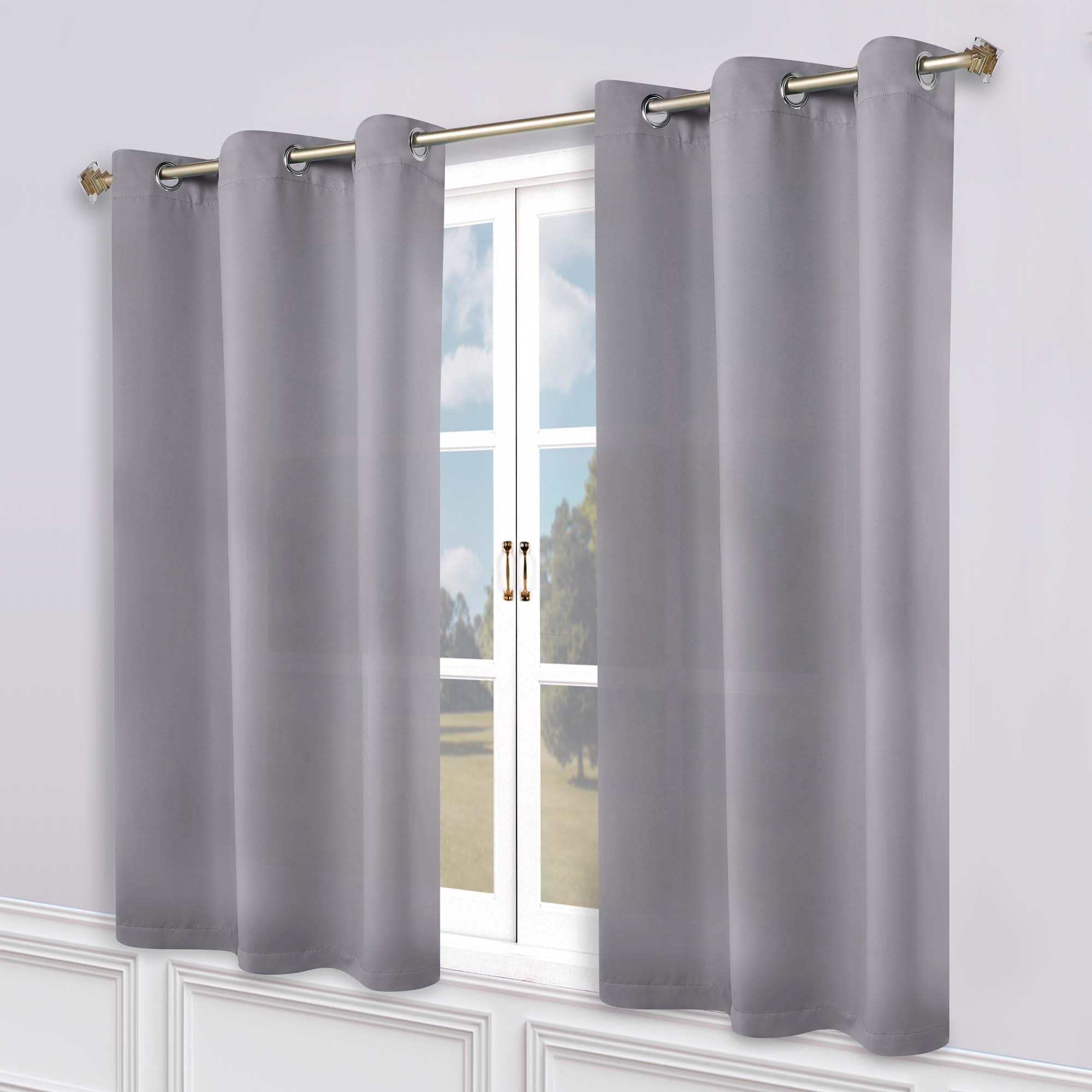 Superior Modern Solid Washable Room Darkening Blackout Curtains, Set of 2 Panels
