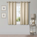 Superior Modern Solid Washable Room Darkening Blackout Curtains, Set of 2 Panels