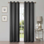 Superior Modern Solid Washable Room Darkening Blackout Curtains, Set of 2 Panels