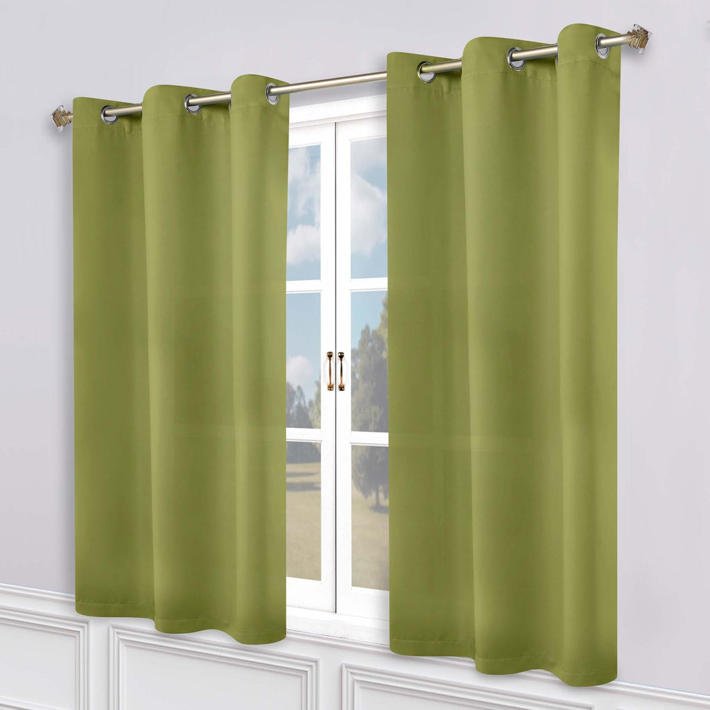 Superior Modern Solid Washable Room Darkening Blackout Curtains, Set of 2 Panels