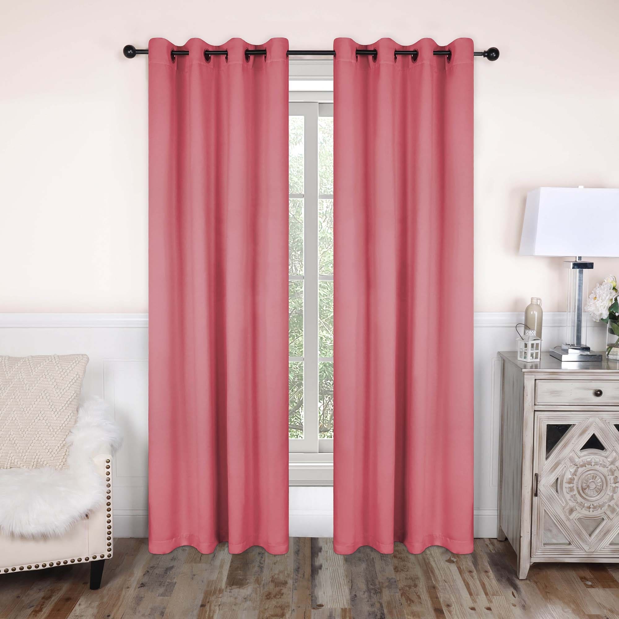 Superior Modern Solid Washable Room Darkening Blackout Curtains, Set of 2 Panels
