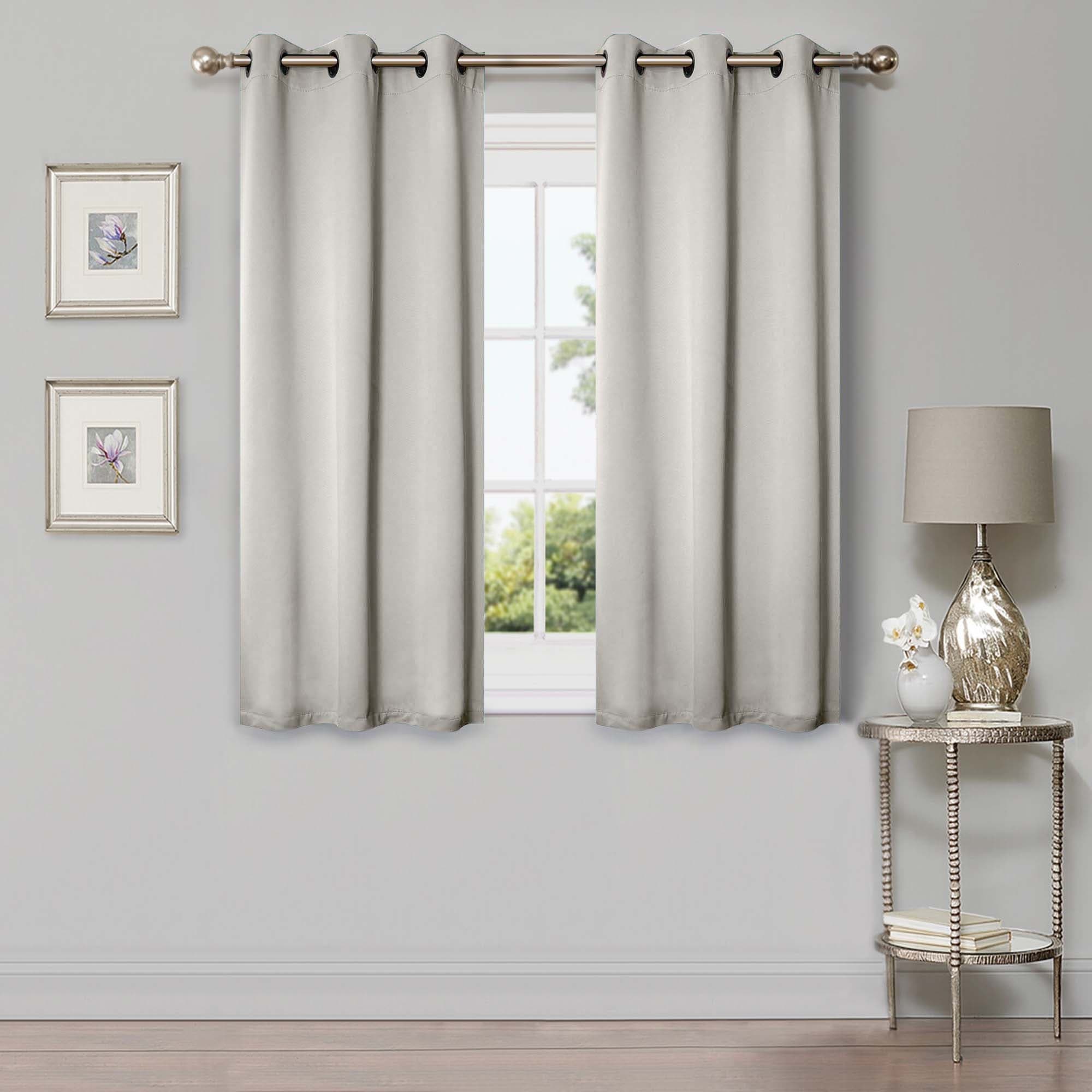 Superior Modern Solid Washable Room Darkening Blackout Curtains, Set of 2 Panels
