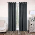 Superior Modern Solid Washable Room Darkening Blackout Curtains, Set of 2 Panels