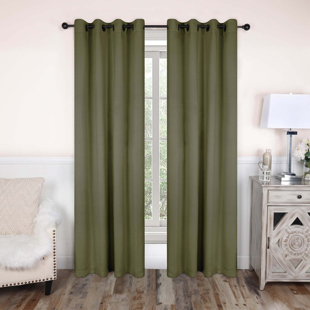 Superior Modern Solid Washable Room Darkening Blackout Curtains, Set of 2 Panels