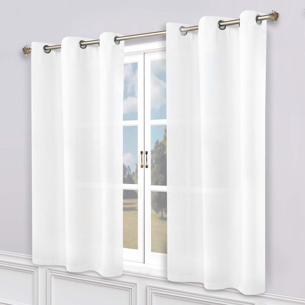Superior Modern Solid Washable Room Darkening Blackout Curtains, Set of 2 Panels