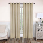 Superior Modern Solid Washable Room Darkening Blackout Curtains, Set of 2 Panels