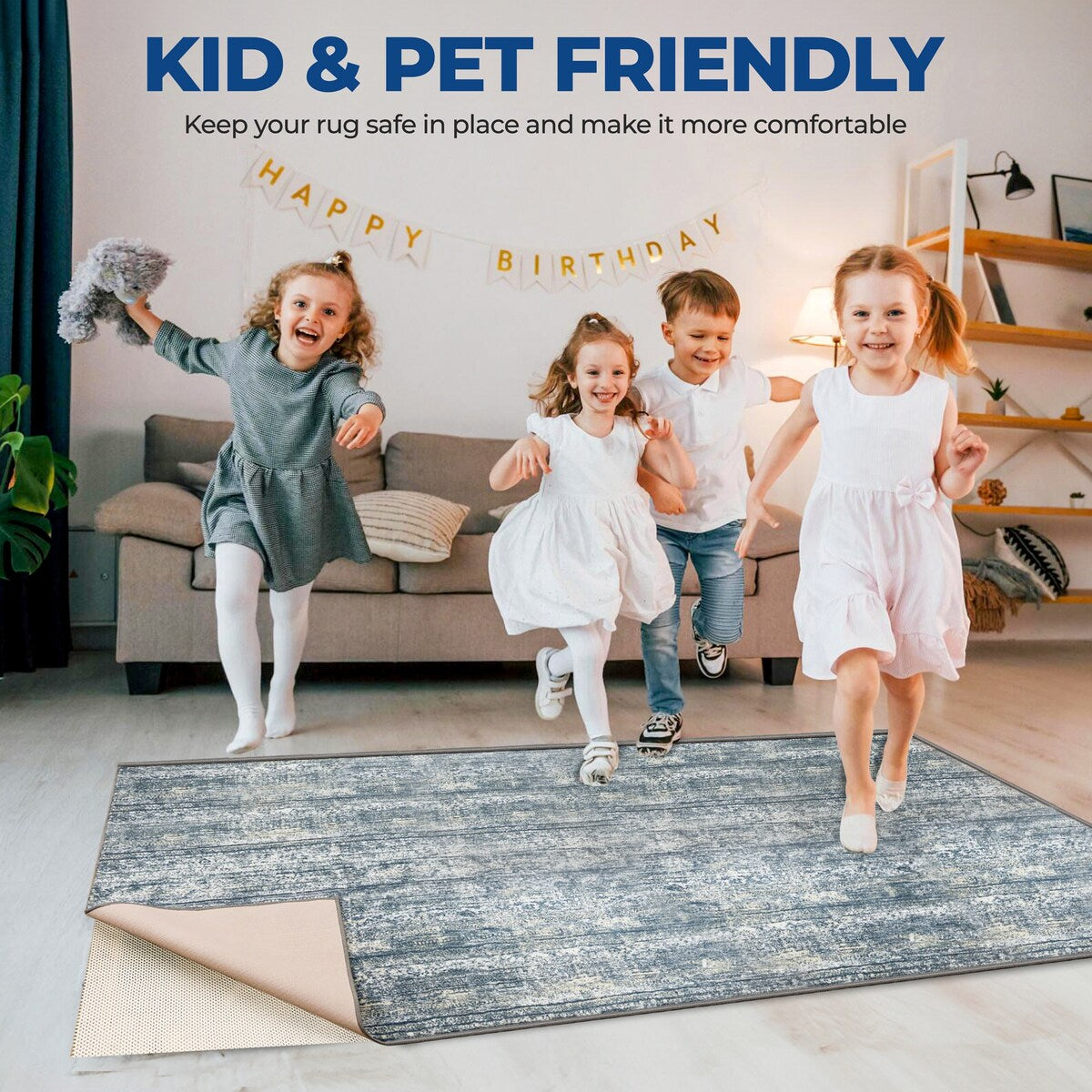 Superior Rio Reversible Non-Slip Grip Foam Mesh Indoor Area Rug Pad - Cream