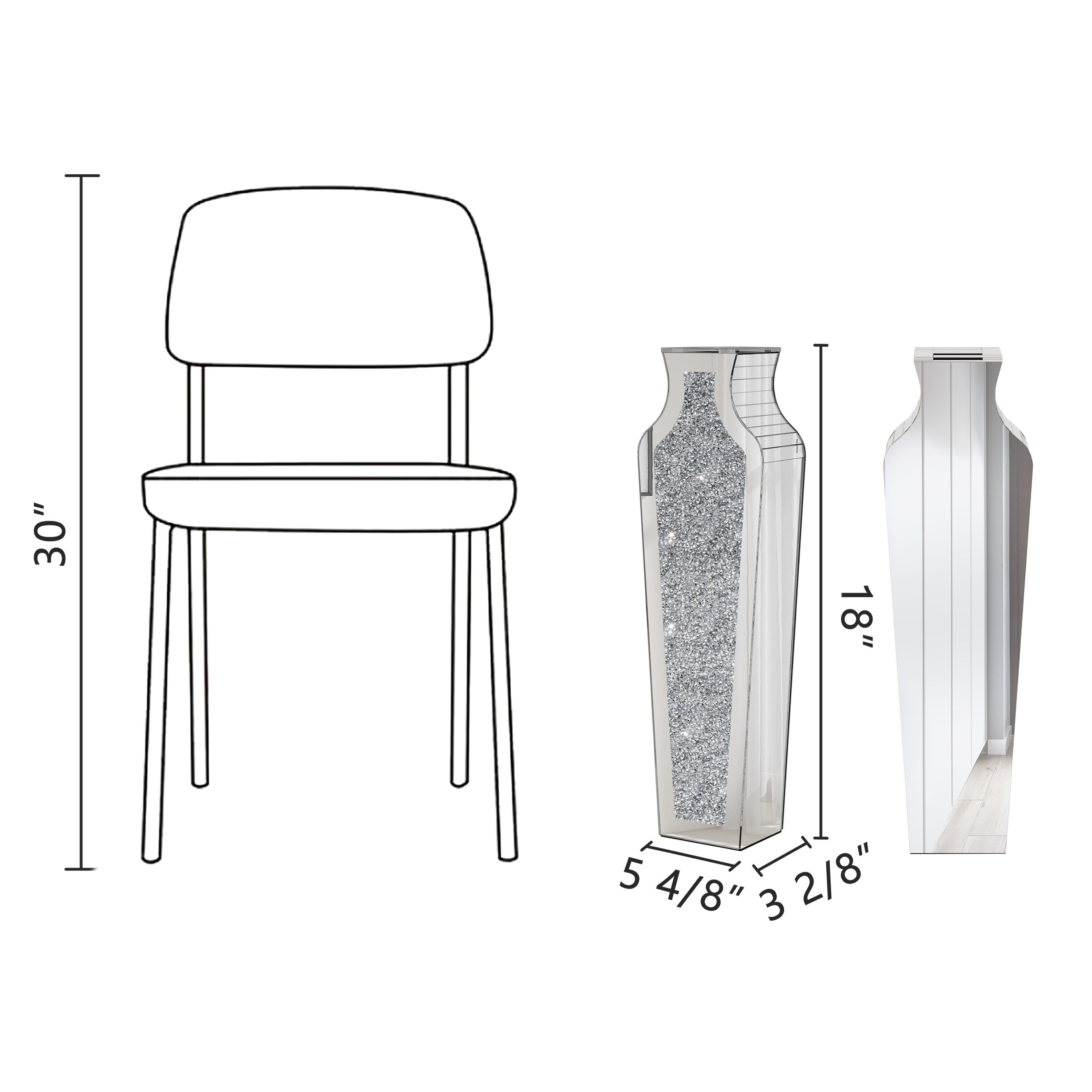 Tall Crushed Diamond Floor Vase