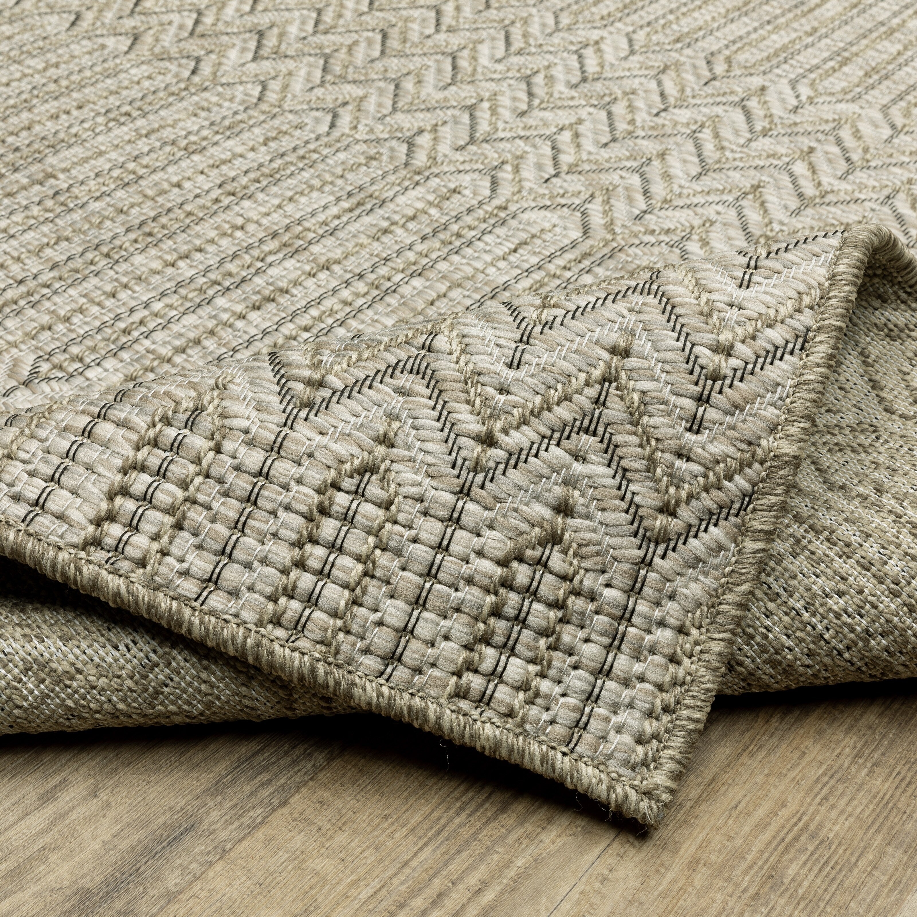 Vista Home Tangelo Geometric Tan/ Black Ultimate Performance Area Rug