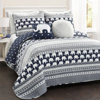 Taylor & Olive Ever-Tru Elephant Stripe 5-piece Quilt Set