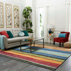 The Curated Nomad Sultan Multicolor Striped Boho Area Rug