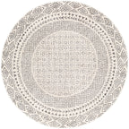 Livabliss Tiffany Grey Bohemian Border Area Rug