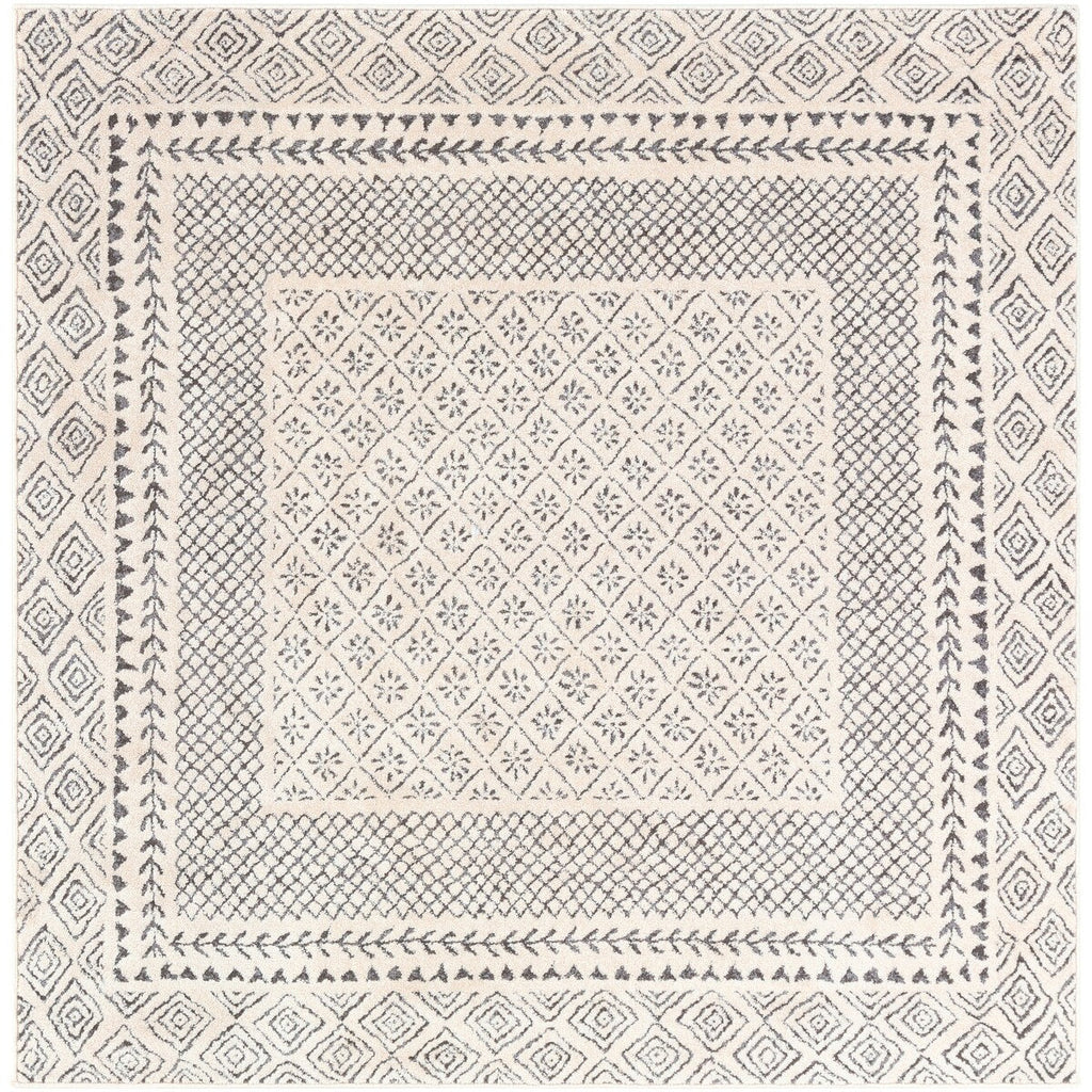 Livabliss Tiffany Grey Bohemian Border Area Rug