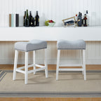 The Gray Barn Barish Backless Saddle Seat Counter Stools (Set of 2)