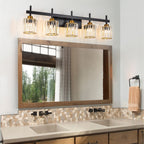 3/4/5-Light Modern Dimmable Crystal Bathroom Vanity Lights Fixtures Over Mirror