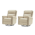 Tobias Traditional Swivel And Rocker Power Recliner Set of 2 by HULALA HOME