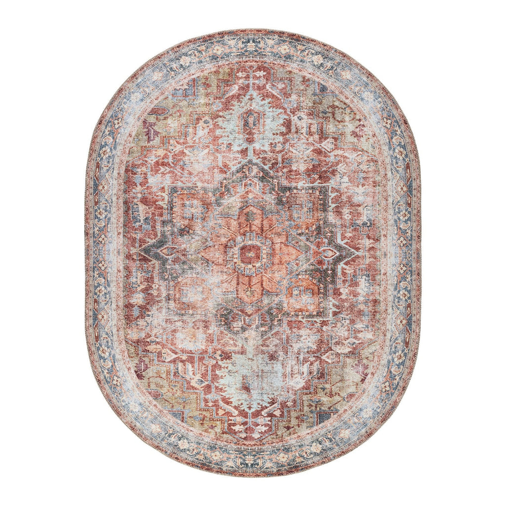 Traditional Distressed Machine Washable Area Rug