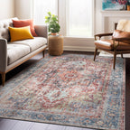 Traditional Distressed Machine Washable Area Rug