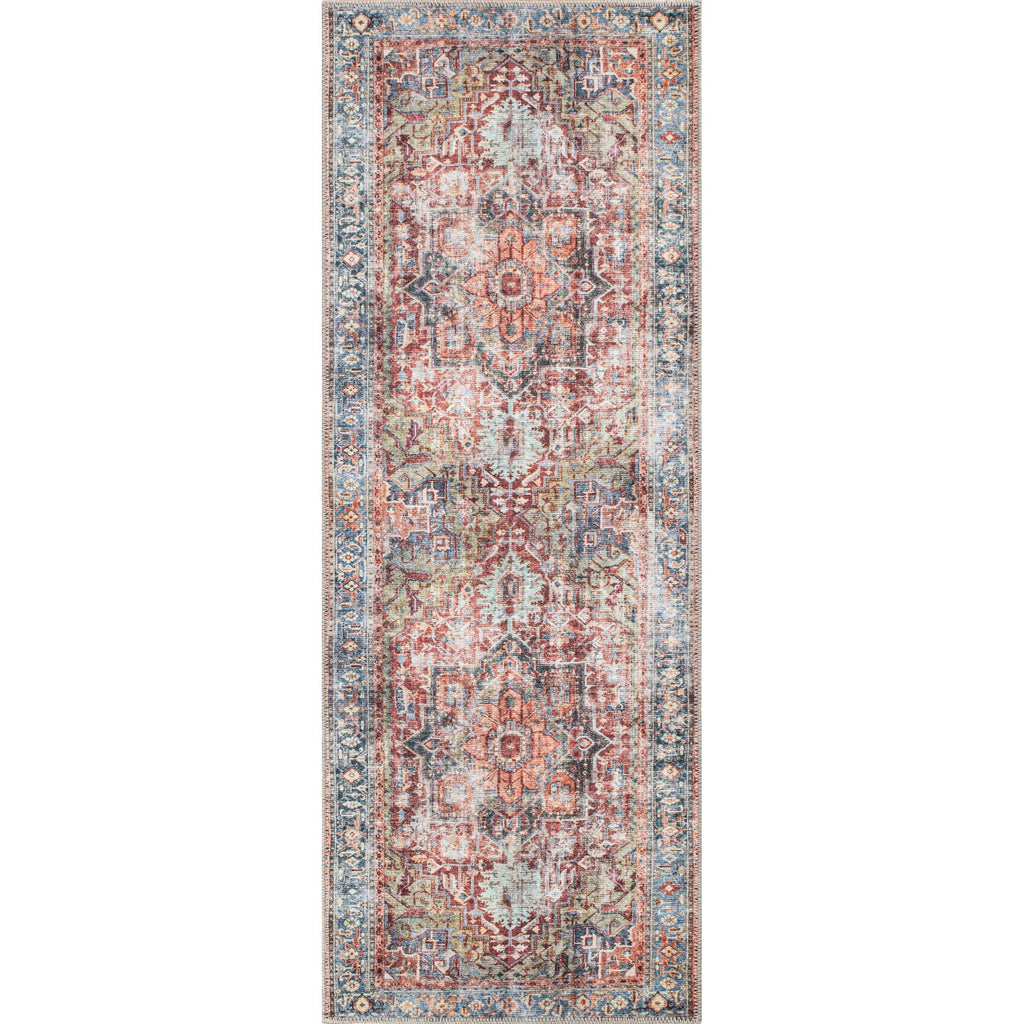 Traditional Distressed Machine Washable Area Rug