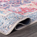 Traditional Distressed Vintage Machine Washbale Multi Area Rug