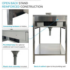 Transolid EWS-2422S 24-in W x 22-in D x 35-in H Stainless Steel Laundry Sink and Wash Stand - 24-in x 22-in