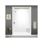 Transolid Studio 14-In X 14-In Solid Surface Wall-Mount Corner Shower Seat - 14.5 x 14.25 x 3