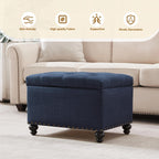 Tufted Storage Ottoman Bench, Rectangular Footstool