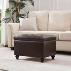 Tufted Storage Ottoman Bench, Rectangular Footstool