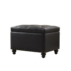 Tufted Storage Ottoman Bench, Rectangular Footstool