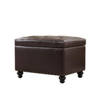 Tufted Storage Ottoman Bench, Rectangular Footstool