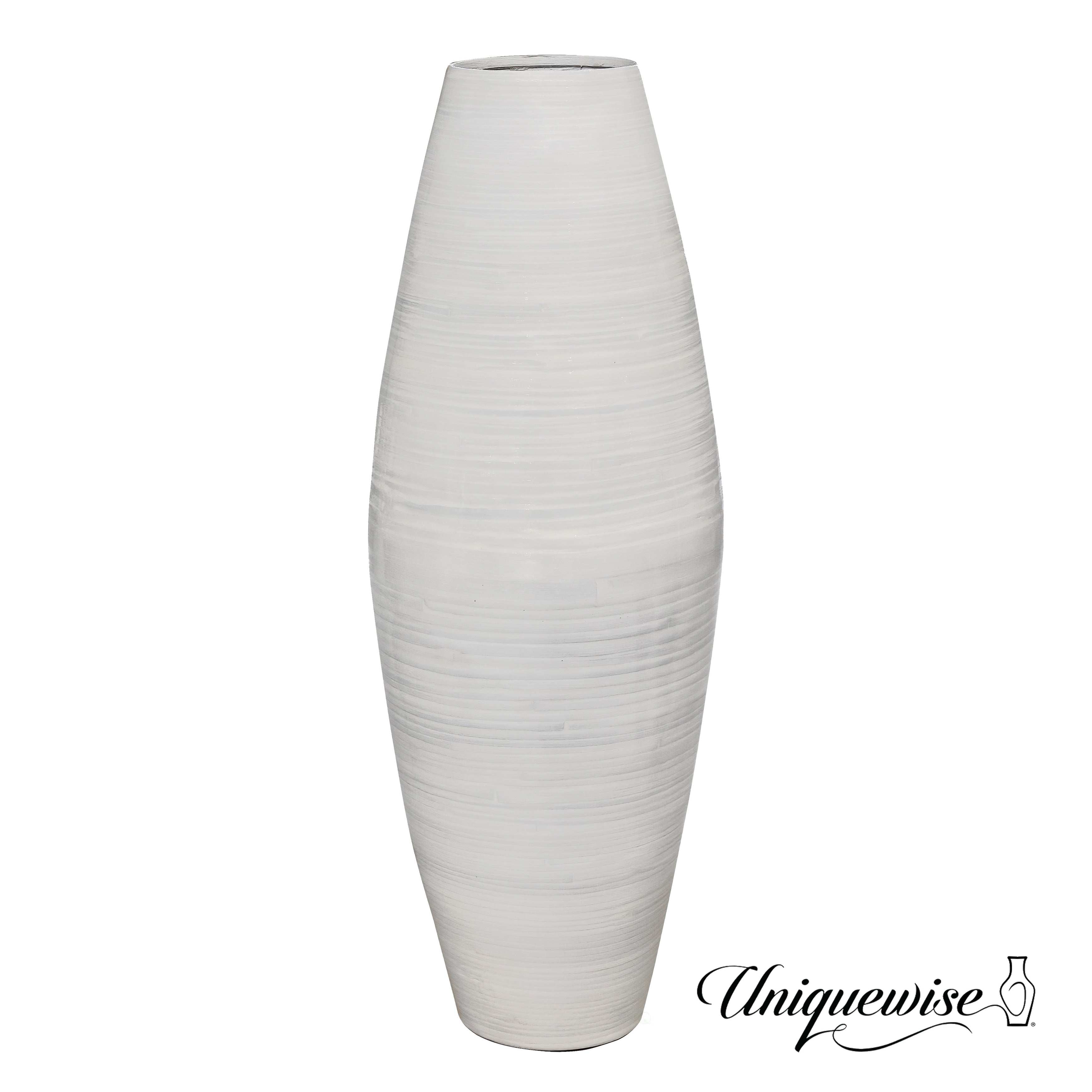 Uniquewise Tall Cylinder Bamboo Floor Vase Decorative Accent for Hotel Lobbies and Spa, Perfect Decor for Living Room or Hallway