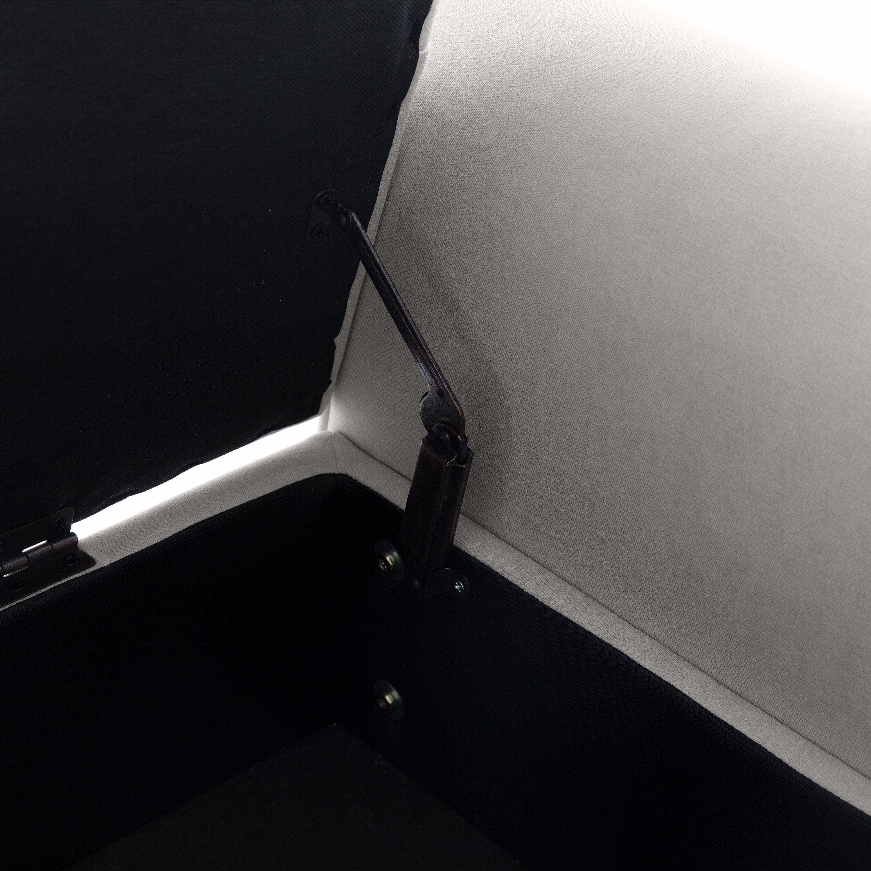 Upholstered Storage Bench Arm Bench Entryway Bench with Tufted Flip Top 50.4 Inches