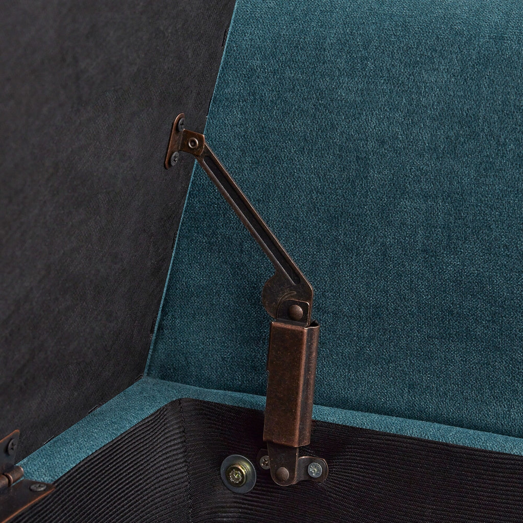 Upholstered Storage Bench Arm Bench Entryway Bench with Tufted Flip Top 50.4 Inches