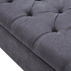 Upholstered Storage Bench Arm Bench Entryway Bench with Tufted Flip Top 50.4 Inches