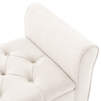 Upholstered Storage Bench Arm Bench Entryway Bench with Tufted Flip Top 50.4 Inches