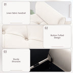 Upholstered Storage Bench Arm Bench Entryway Bench with Tufted Flip Top 50.4 Inches