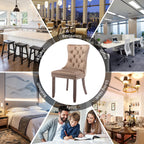 Upholstered Tufted Velvet Dining Chair with Solid Wood Legs Set of 6