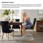 Upholstered Tufted Velvet Dining Chair with Solid Wood Legs Set of 6