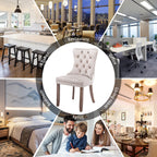 Upholstered Tufted Velvet Dining Chair with Solid Wood Legs Set of 6