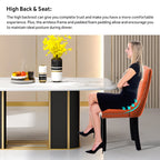 Upholstered Tufted Velvet Dining Chair with Solid Wood Legs Set of 6