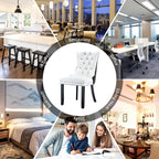 Upholstered Tufted Velvet Dining Chair with Solid Wood Legs Set of 6