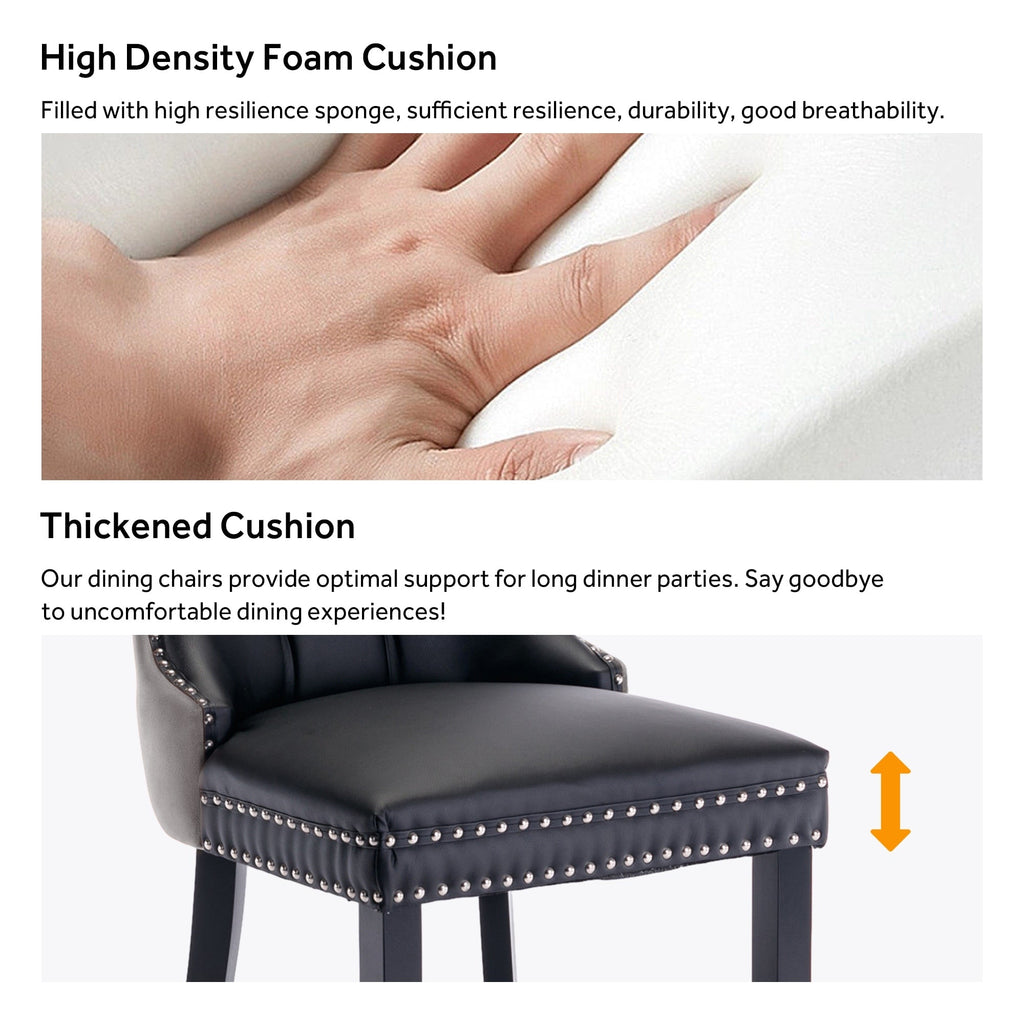 Upholstered Tufted Velvet Dining Chair with Solid Wood Legs Set of 6