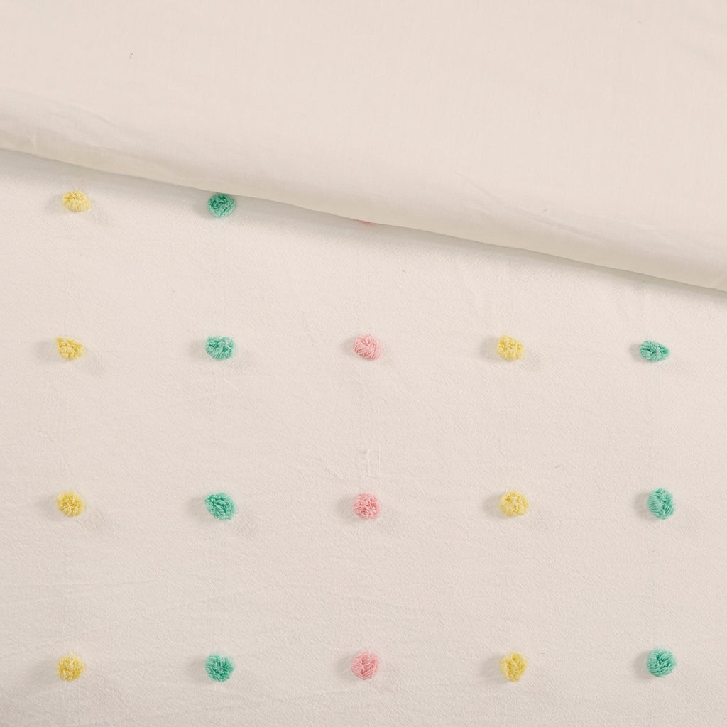 Ensley Cotton Jacquard Pom Pom Comforter Set by Intelligent Design Kids