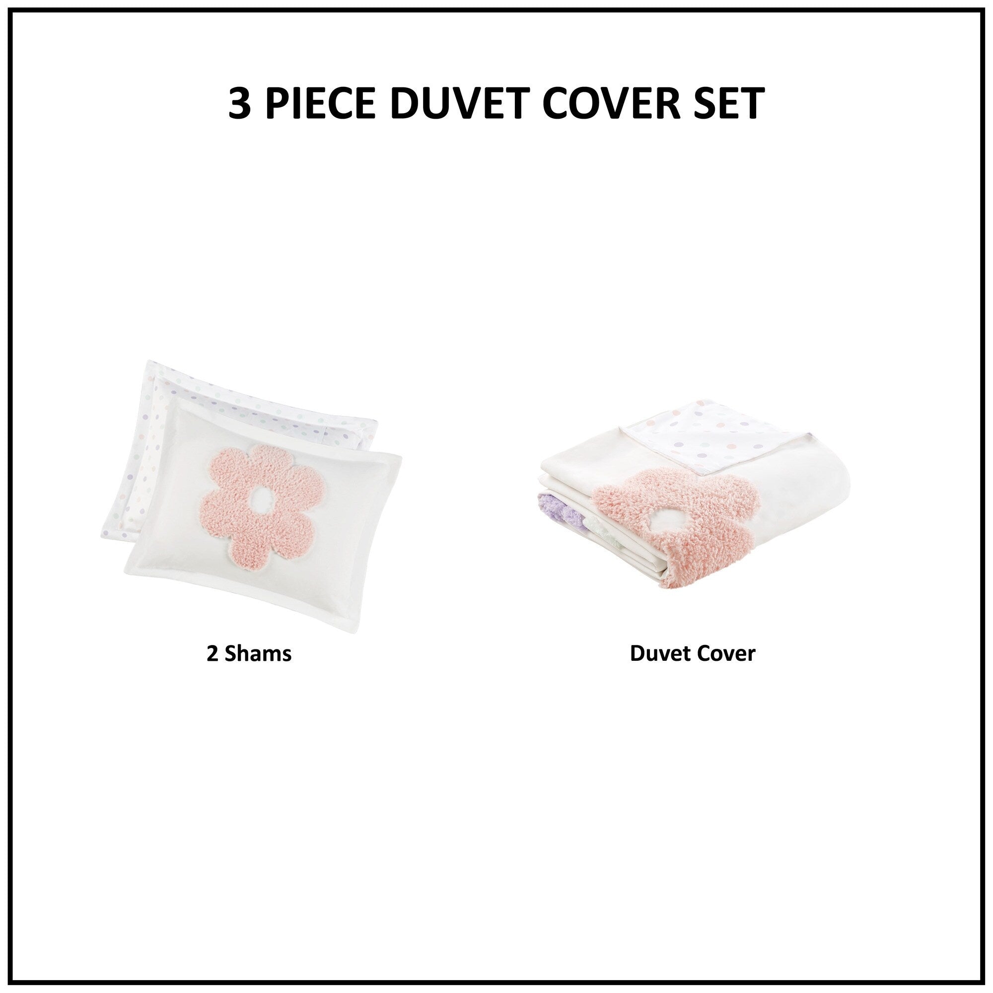 Intelligent Design Kids Madeline Floral Reversible Tufted Chenille Duvet Cover Set