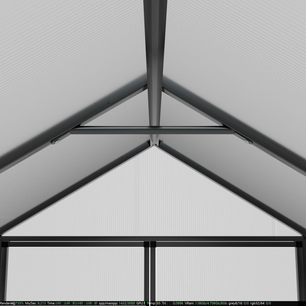 VEIKOUS Aluminum Walk-In Garden Greenhouse Kit with Adjustable Roof Vent and Lockable Door Grey