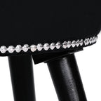 VEIKOUS Makeup Vanity Stool Chair with Low Back and Wood Legs-17.3 x 15.7 x 25.1