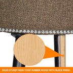 VEIKOUS Makeup Vanity Stool Chair with Low Back and Wood Legs-17.3 x 15.7 x 25.1