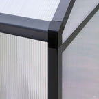 VEIKOUS Aluminum Walk-In Garden Greenhouse Kit with Adjustable Roof Vent and Lockable Door Grey