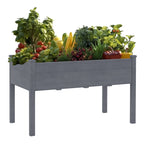 VEIKOUS Wood Raised Garden Bed Elevated Planter Box with Drainage Holes - 46.8''W x 22.4''D x 30.3''H